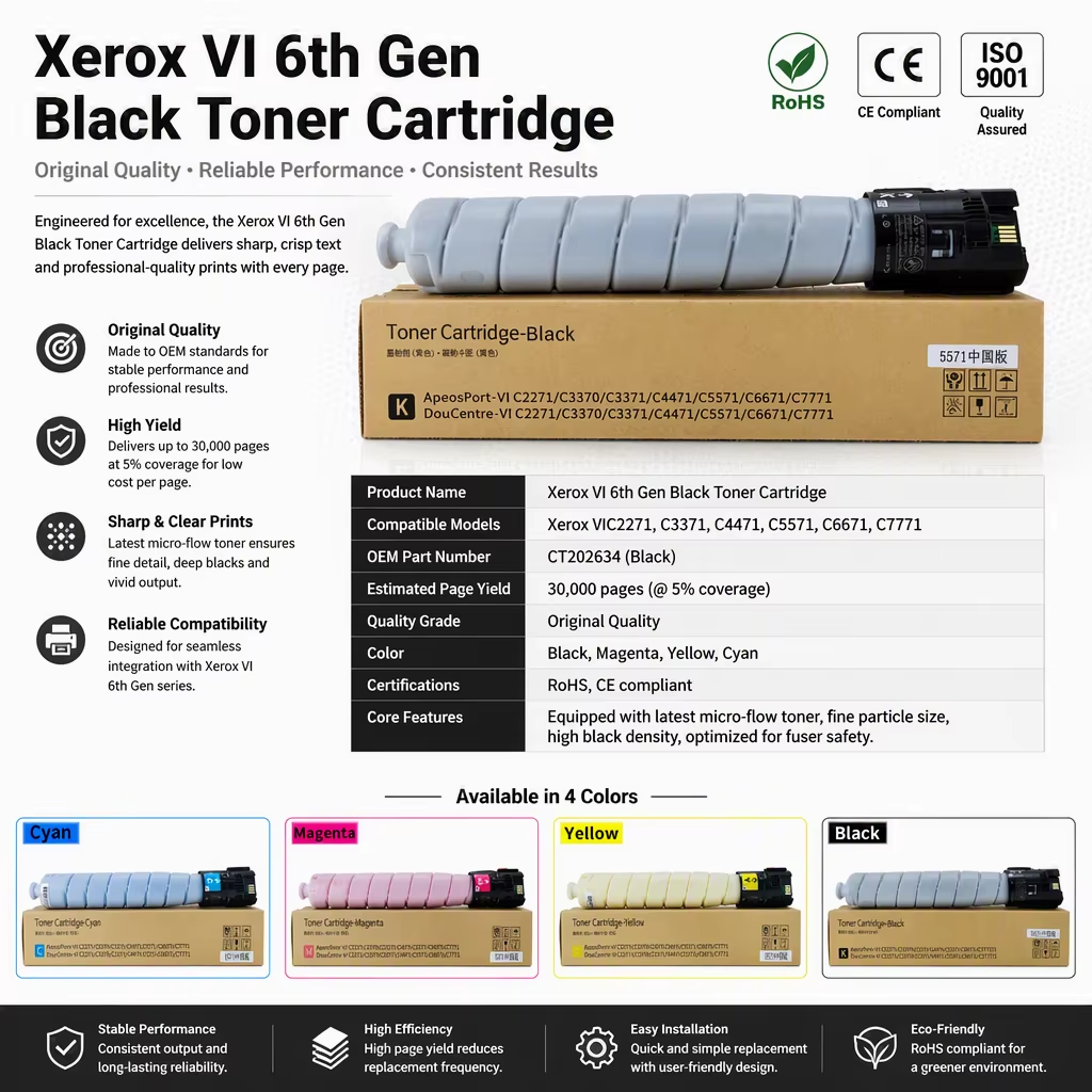 Xerox VI 6th Gen Black Toner Cartridge Xerox VI 6th Gen Black Toner Cartridge